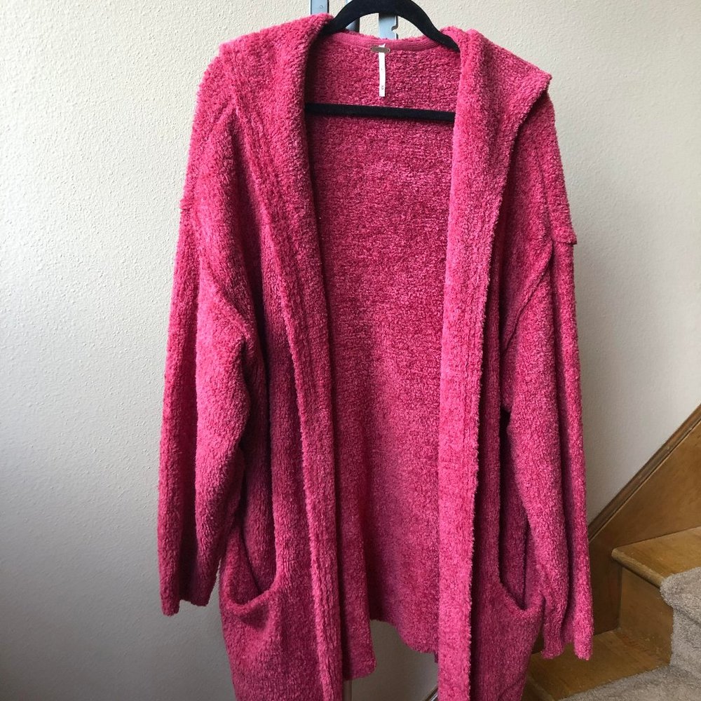 Long, berry Free People Cardigan